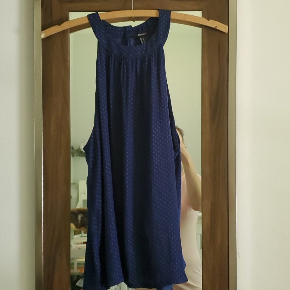 Forever 21 Blue High Neck Halter Top